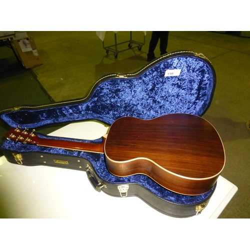 156 - 1 wooden acoustic guitar by Larrivee, comes with Larrivee hard case, number inside the guitar is: OM... 