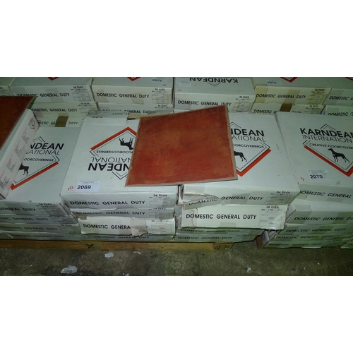 2069 - 10 boxes of Karndean vinyl floor tiles, type FB42 Terracotta, each box contains 36 vinyl tiles at 30... 