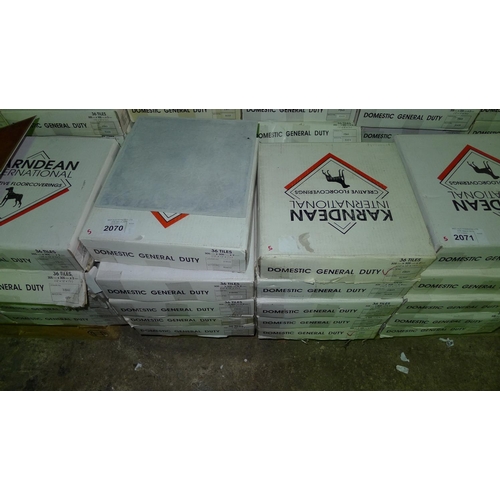 2070 - 10 boxes of Karndean vinyl floor tiles, type FB49 grey, each box contains 36 vinyl tiles at 305mm x ... 