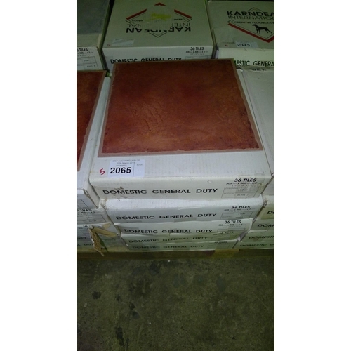 2065 - 5 boxes of Karndean vinyl floor tiles, type FB42 Terracotta, each box contains 36 vinyl tiles at 305... 