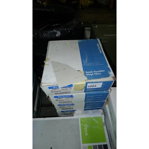 2084 - 5 boxes of vinyl floor tiles by Marleyflex type MEM407K, each box contains 50 tiles at 30cm x 30cm a... 