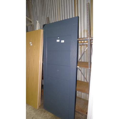 3065 - 2 black internal doors each approx 814mm x 1980mm