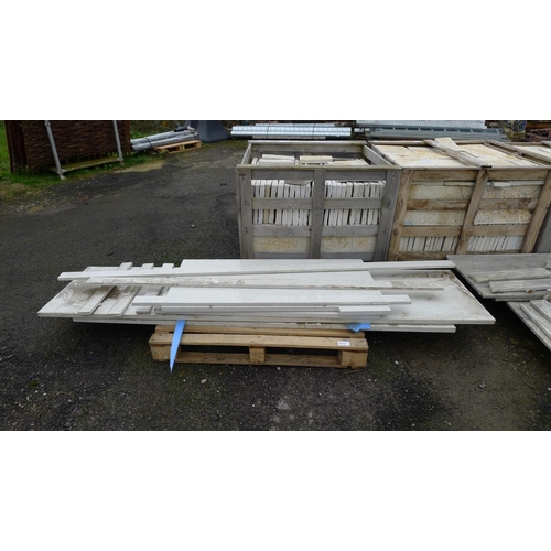 3310 - 1 pallet containing various pieces of light coloured polished stone kitchen worktop including 1 at 2... 