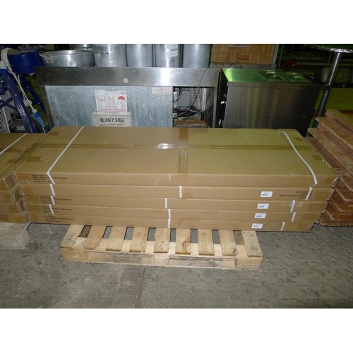 1682 - 1 commercial stainless steel catering type table with shelf beneath 600 x 1800mm boxed