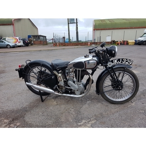 2329 - Norton motorcycle, REG JKJ 329, first reg 01/11/1946, but manufactured earlier. chassis number 85940...