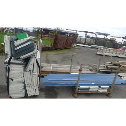 3335 - A quantity of Dexion & other type boltless stores type racking. Contents of 1 stillage & 1 wheeled c... 