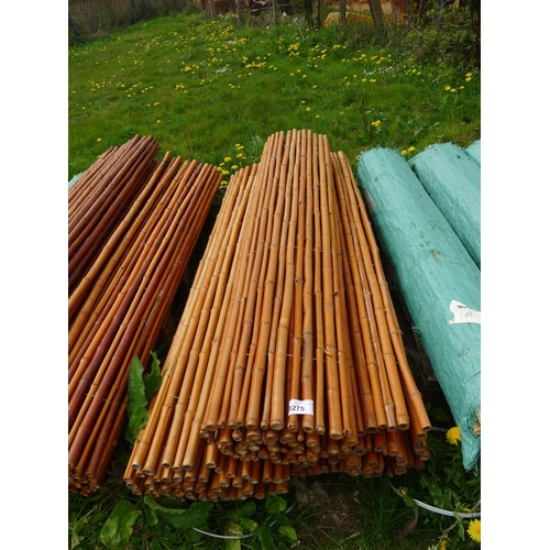 3275 - 3 x red bamboo garden screens / panels