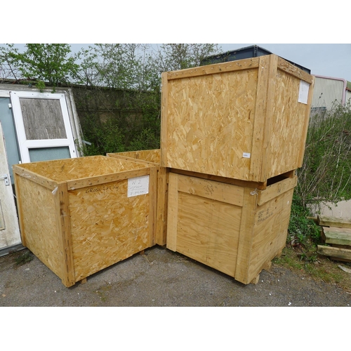 3285 - 4 large wooden crates - NO lids