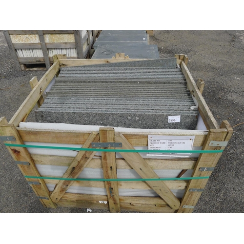 3306 - 1 pallet containing 26 black granite tiles each approx 900mm x 600mm x 2cm thick