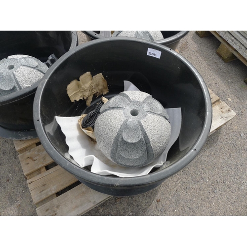 3308 - 1 granite ball water garden water feature with pump