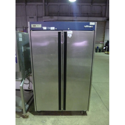 1722 - One commercial 2 door stainless steel fridge by Williams type hz15 240-volt - trade