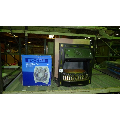 72 - 1 electric fire by Dimplex type Dan 20 & 1 Focus box fan (Trade)