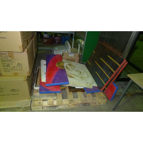 81 - 1 pallet containing a quantity of various paintings on canvas (including several by Clive Brocklehur... 