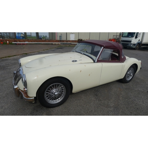 2294 - MGA Roadster Mk1, 1960, reg XWN 444, 1st reg 05/09/1960, White 1588 cc. Mileage on odometer 10,847'.... 