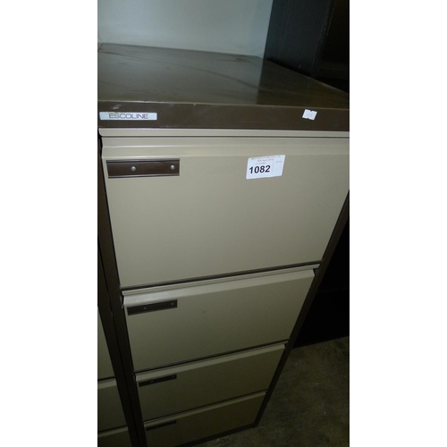 1082 - 1 metal 4 drawer filing cabinet by Escoline