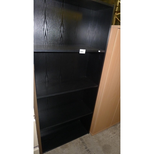 1083 - 1 black wood effect open front shelf unit