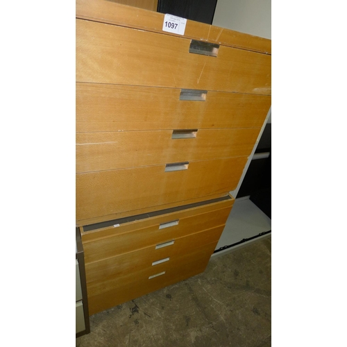 1097 - 2 laboratory type chest of drawers