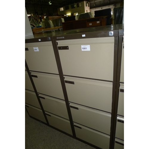 1081 - 1 metal 4 drawer filing cabinet by Escoline