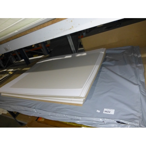 3022 - A quantity of various large sheet materials including mount board and foam board together with 1 vin... 