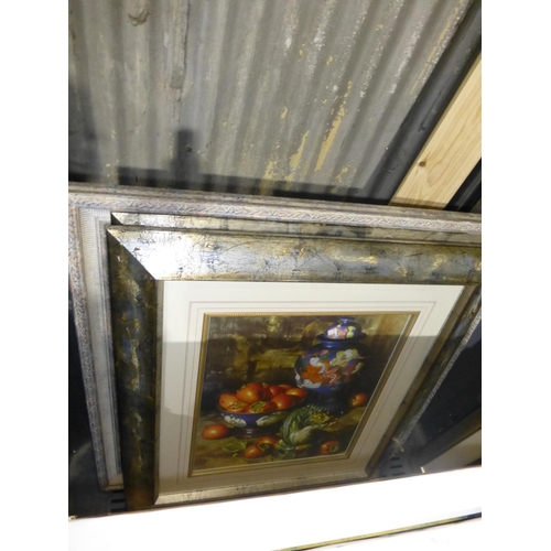 3049 - A quantity of various box prints, framed prints etc including food themed. Contents of one plastic p... 