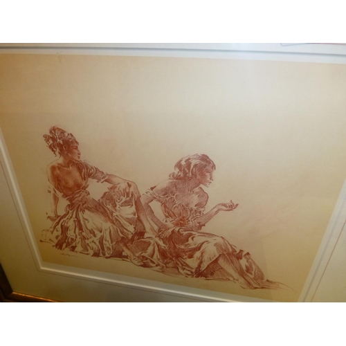 576 - A framed limited edition Russell Flint print of two ladies