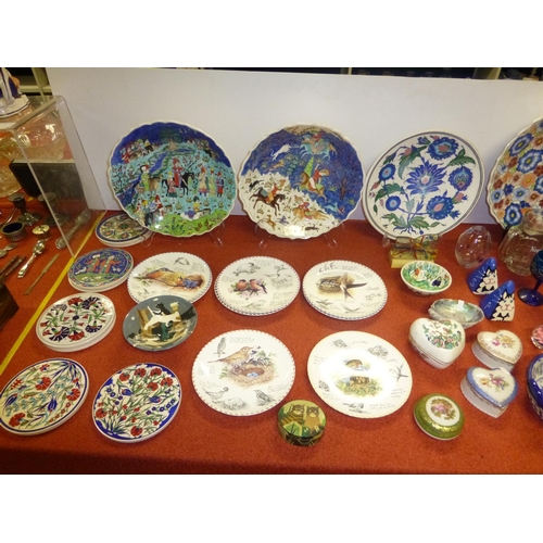 614 - A quantity of miscellaneous decorative China, glassware and ornaments etc including large colourful ... 