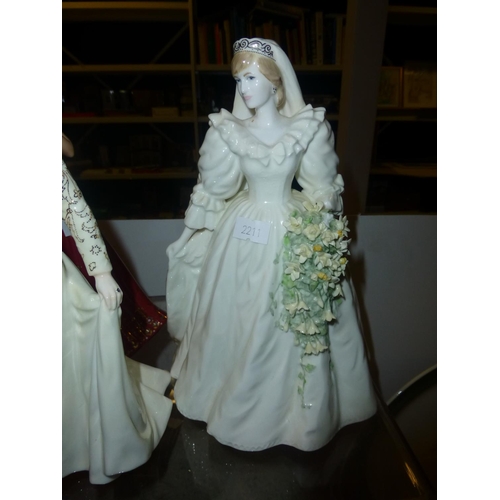 622 - 2 Coalport figures of Princess Diana and a royal Staffordshire figurine of Ruby Princess