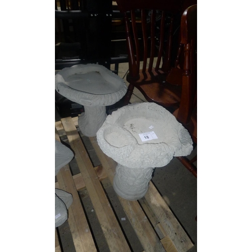 18 - 2 concrete garden 2 piece bird baths