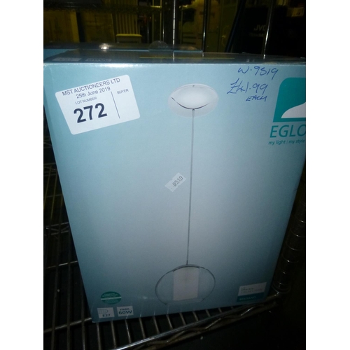 272 - A quantity of various lighting including a 6 lamp flush fitting spotlight set, 5 glass shades, 2 dom... 