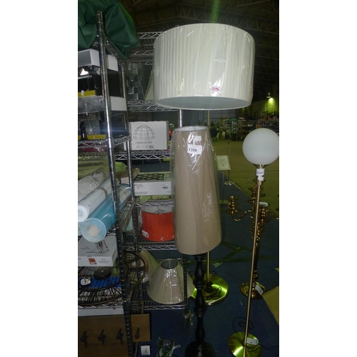 1396 - 1 brass coloured cantilever light with shade RRP £195 & 1 floor standing light with shade RRP £37