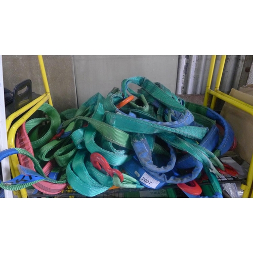 2007 - A quantity of various lifting slings. Contents of one shelf