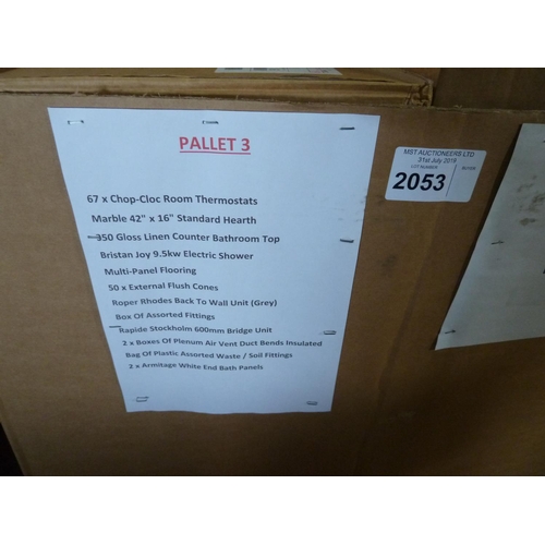 2053 - 1 pallet containing a large quantity of various plumbing spares - not practical to list in any more ... 