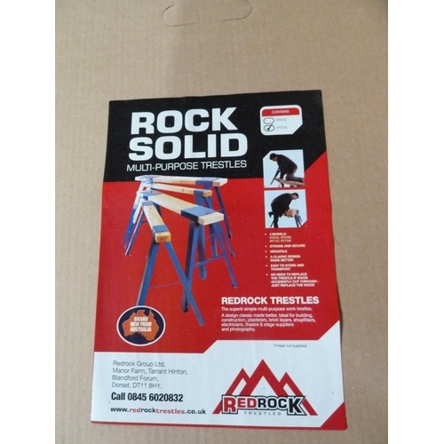 2056 - 2 boxes each containing one pair of metal trestle supports by Rock Solid Type RT75S 75 cm high and n... 