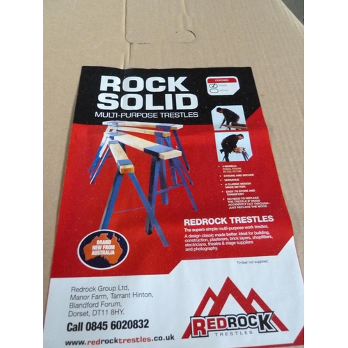 2069 - 2 boxes each containing one pair of metal trestle supports by Rock Solid Type RT65S 65 cm high and n... 