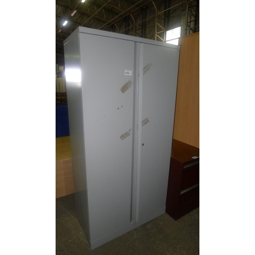 1049 - 1 grey metal 2 door storage cabinet approx 6ft by 3ft