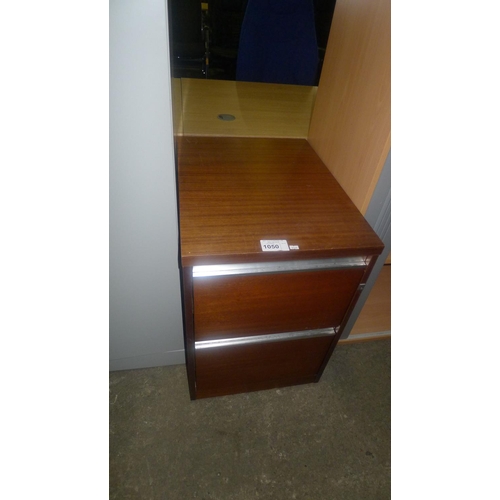 1050 - 1 dark wood effect 2 drawer filing cabinet