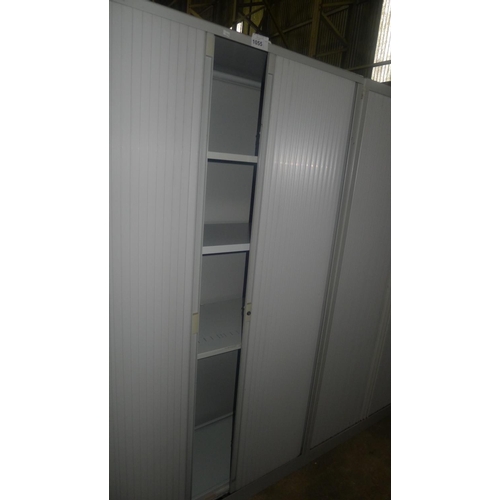 1055 - 1 grey metal shutter front storage cabinet by Bisley