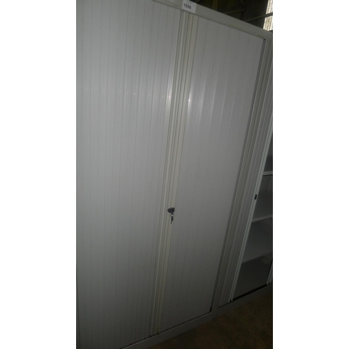 1056 - 1 grey metal shutter front storage cabinet by Bisley