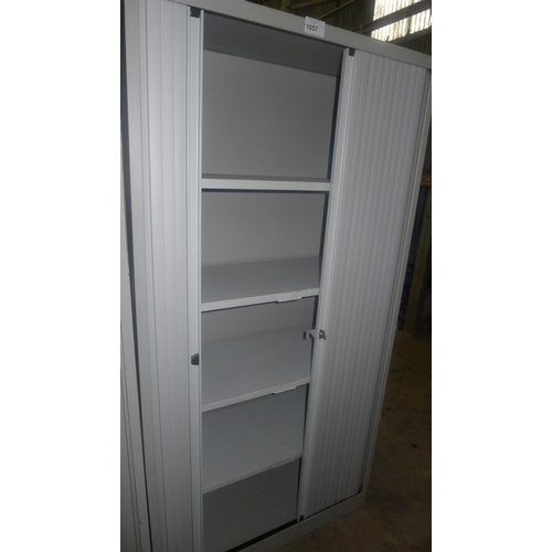 1057 - 1 grey metal shutter front storage cabinet by Bisley