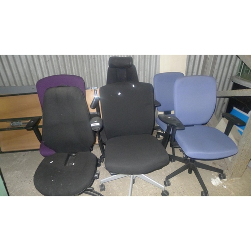 1078 - 6 various office swivel chairs