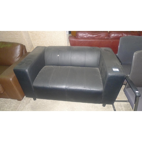 1089 - 1 black upholstered two person sofa / reception seat