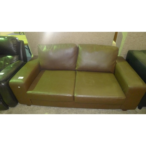 1090 - 1 brown upholstered two person sofa