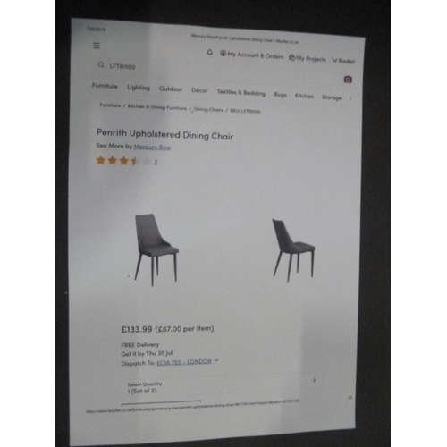 1217 - 4 Penrith dark grey dining chairs RRP £67 each