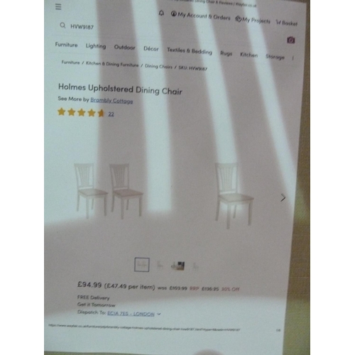 1228 - 3 Holmes dining chairs RRP £47 each