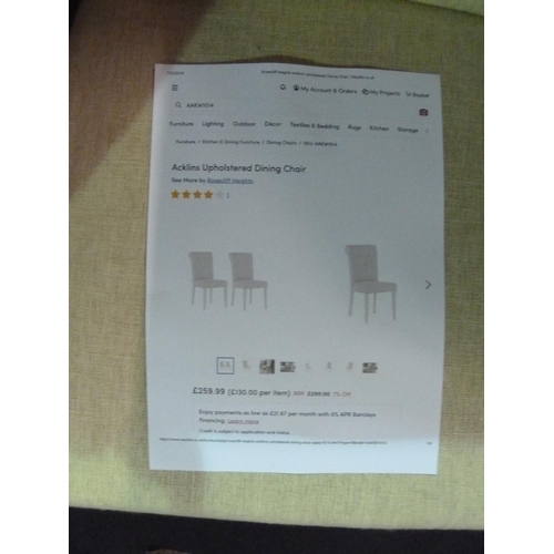 1230 - 6 Acklins dining chairs RRP £130 each