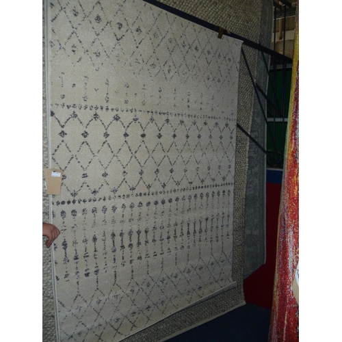 1481 - 2 grey diamond patterned floor rugs RRP £111 each