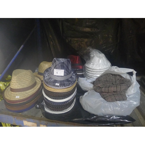 1 - A quantity of various hats