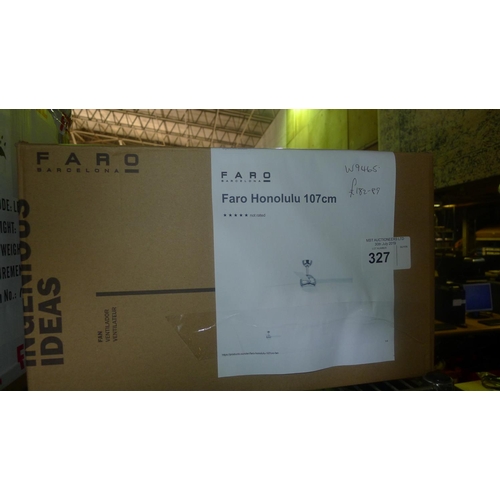 327 - One unused boxed ceiling fan by Faro type Honolulu RRP £182.89