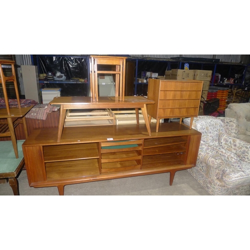 49 - A quantity of various furniture including Danish comprising of a sideboard, a small chest of drawers... 