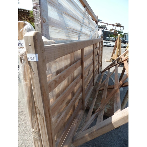 2165 - 1 tropical hardwood gate width approx 3.68m